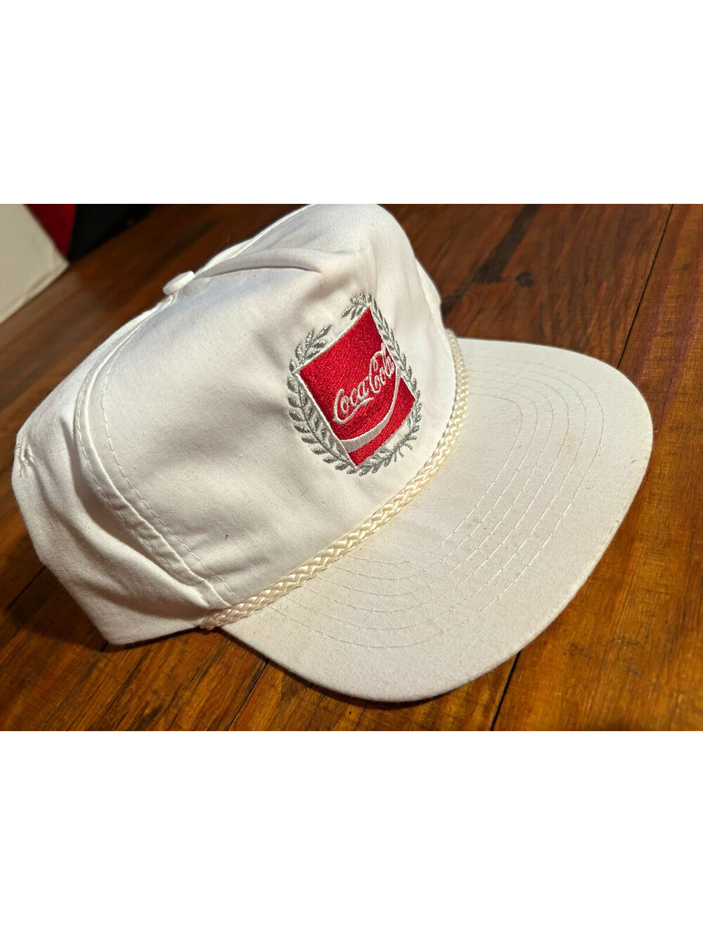 Vintage Coca Cola White Red Snapback Hat Logo Yacht Hat Rope